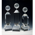 11" Golf Optical Crystal Award w/ Trapezoid Base